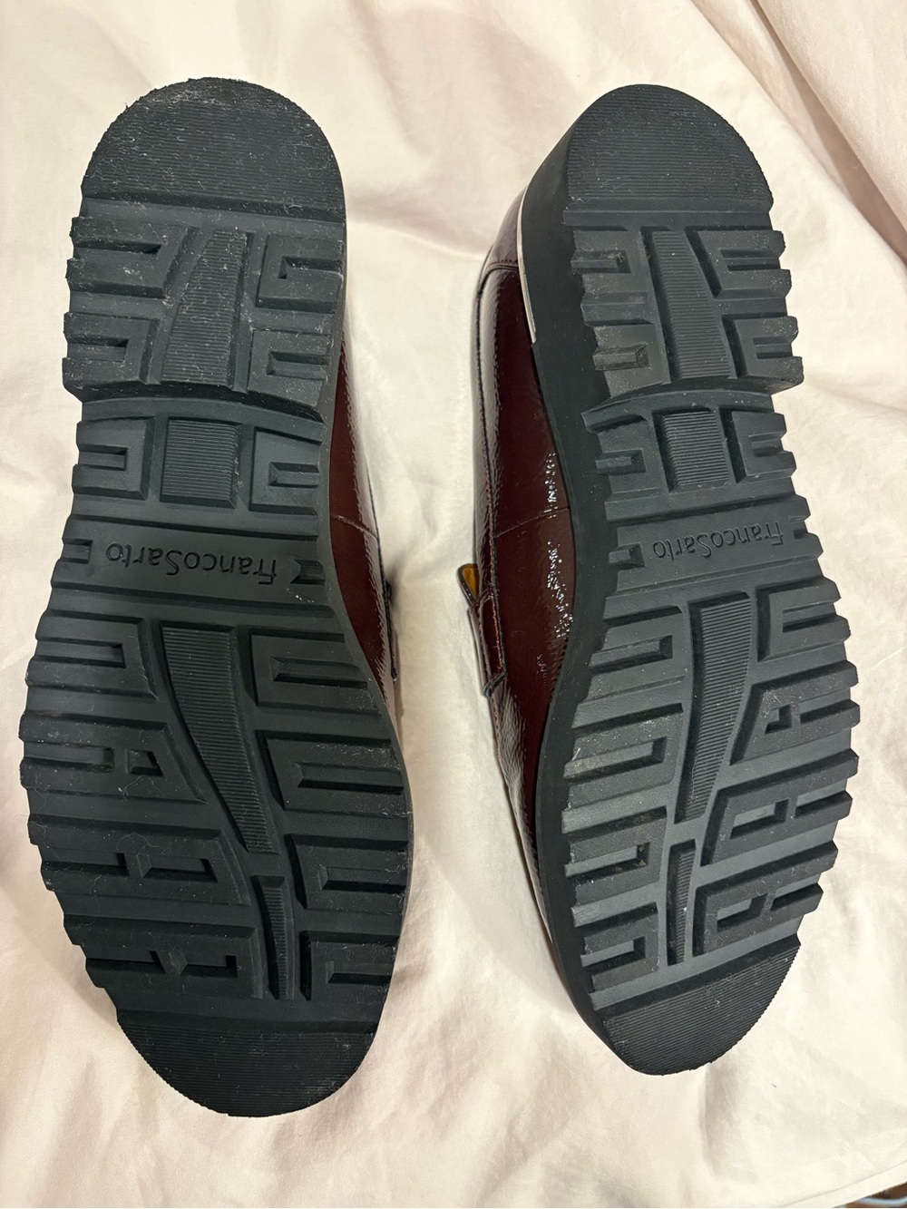 Franco Sarto Patent Leather Loafers with Tassels in Deep Burgundy - Picture 6 of 6